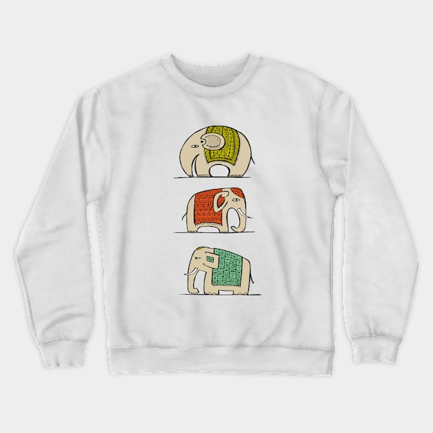 Colorful Elephants Crewneck Sweatshirt by RioDesign2020